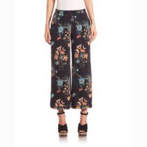 REBECCA TAYLOR Meadow Floral Wide Leg Casual Pants
